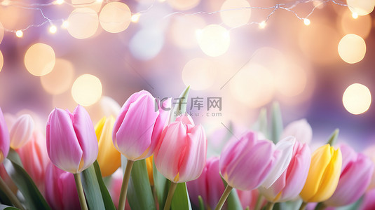 春天粉色的郁金香图片