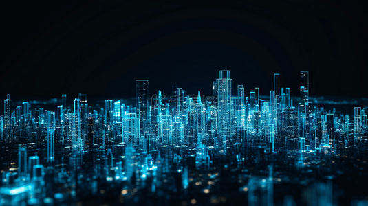 蓝色科技感数字数据化智慧城市3背景图片