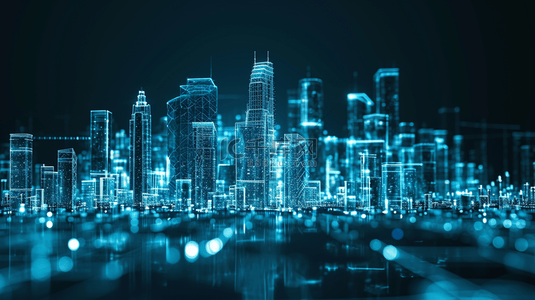网店设计背景图片_蓝色科技感数字数据化智慧城市2背景素材