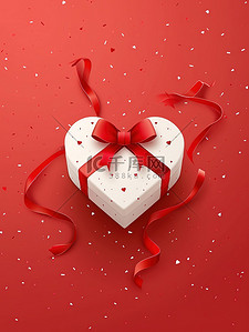 白色心背景图片_情人节白色心形礼品盒设计图