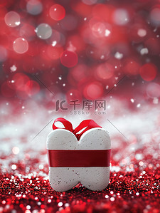 白色心背景图片_情人节白色心形礼品盒背景