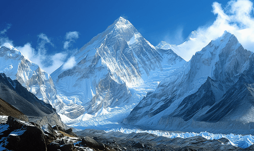 自然风景喜马拉雅山珠穆朗玛峰地区