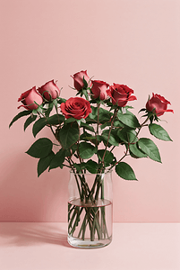 粉色玫瑰鲜花花束摄影图6