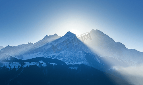 自然风景山峰的轮廓