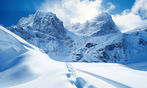 雪山自然风景