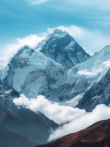 自然风景摄影照片_自然风景喜马拉雅山珠穆朗玛峰地区