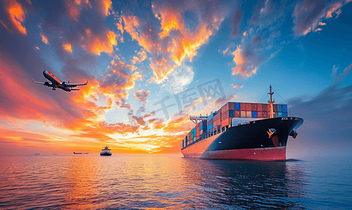 航运摄影照片_物流国际集装箱船舶货物货机