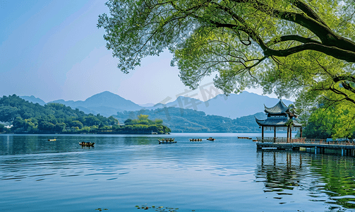 浙江杭州摄影照片_中国的西湖风景