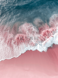 航拍俯视大海沙滩浪花的场景图13背景素材