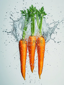 蔬菜胡萝卜水花飞溅设计图