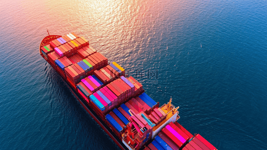 高清海上俯视货船运输集装箱的背景4