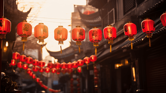 春节街景摄影照片_春节街景灯笼装饰30