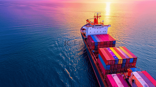 运输背景图片_高清海上俯视货船运输集装箱的背景5
