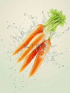 红萝卜背景图片_蔬菜胡萝卜水花飞溅素材