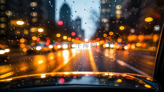 车窗城市雨夜灯光设计