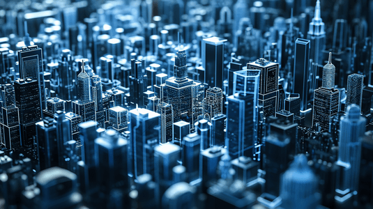 蓝色数字化智能城市现代化展板背景2
