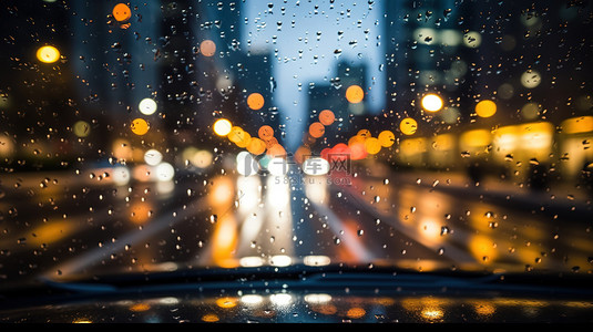 车窗城市雨夜灯光设计