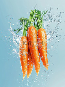 新鲜蔬菜背景背景图片_蔬菜胡萝卜水花飞溅背景素材