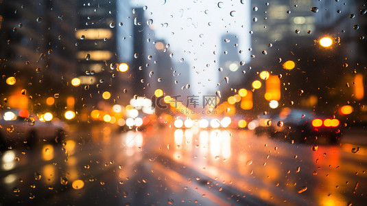 雨夜背景图片_车窗城市雨夜灯光设计图