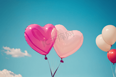 情人节浪漫粉色气球摄影配图2