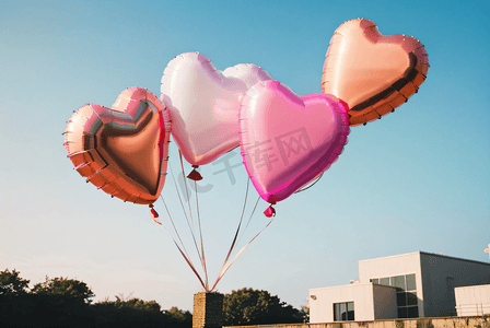 情人节浪漫粉色气球摄影配图6