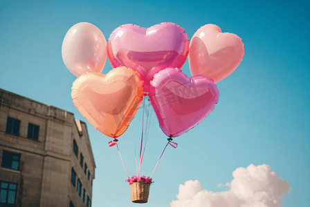 情人节浪漫粉色气球摄影图6
