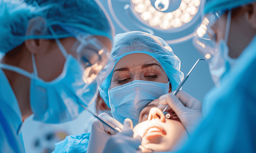 国际宣传摄影照片_牙科医生做手术