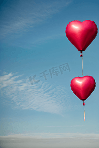 情人节浪漫告白气球摄影图