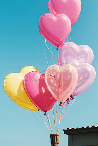 彩色气球摄影照片_浪漫的彩色气球摄像图2高清图片