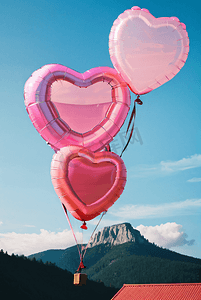 情人节粉色气球图片1