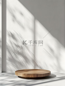 木板展台背景图片_白色墙壁木板电商展台背景图