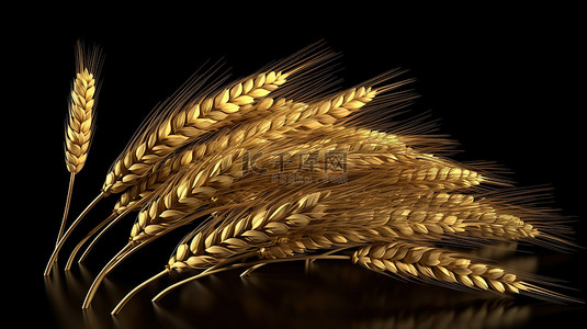 3d 可视化中的金色小麦