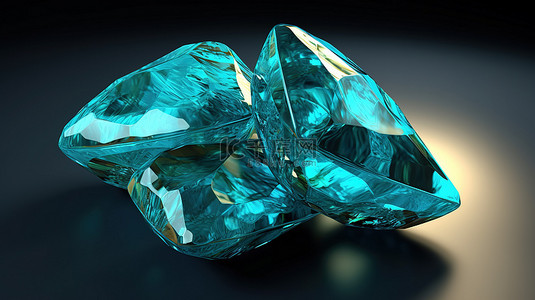海蓝宝石坐垫的 3d 渲染