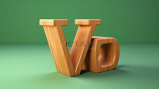 以字母 w 作为儿童玩具的木制字母块的 3d 渲染