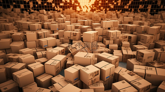 3D 纸板箱的全球运输在世界各地流通