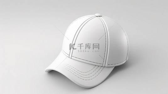 旅行背景图片_白色棒球帽与白色背景上的篮球搭配的 3D 渲染