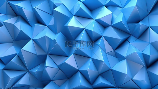 聚中纹理背景图片_浅蓝色三角形结构背景中的几何抽象渲染