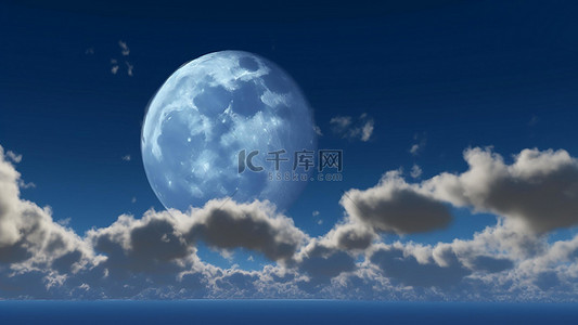 云背景图片_月亮天空星系