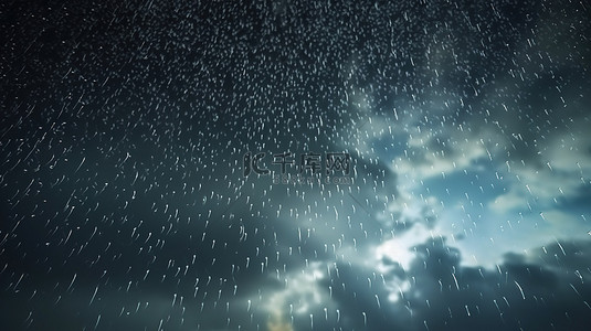下雨插画背景图片_不祥的云层中饱和的倾盆大雨 3D 渲染
