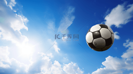 世界杯足球场背景图片_足球天空蓝色背景