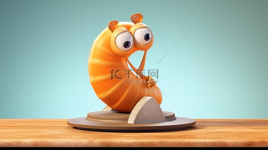 卡通可爱头像背景图片_站在讲台上的海蜗牛 3d 头像