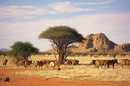 沙漠纳米比亚动物场高清壁纸