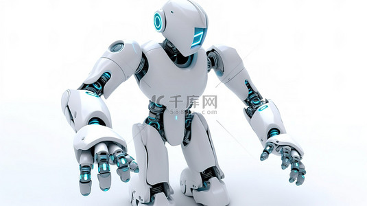 技术合同背景图片_白色背景展示了 3d 玩具机器人的手抖动