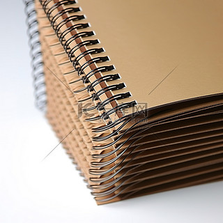 有金属螺旋的棕色螺旋笔记本
