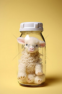 童话小羊背景图片_瓶子里的小羊宝宝