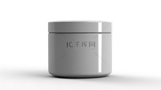 化石油工业背景图片_空白灰色塑料罐的白色背景 3D 渲染，具有个性化设计空间