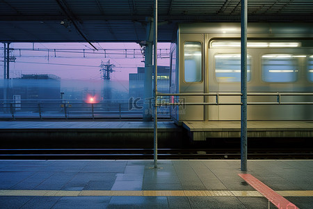 地铁背景图片_火车站台尽头的灰色建筑