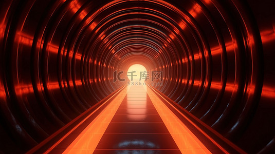 昏暗隧道内的辐射照明 3D 视觉