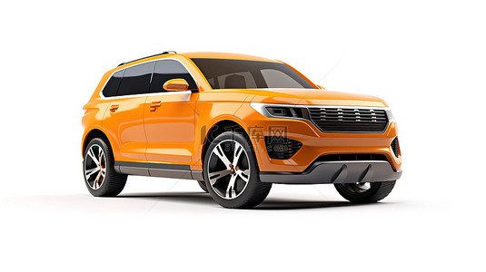 3d 渲染高级 suv 为家庭隔离在白色背景