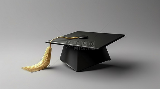 毕业帽的孤立 3D 渲染
